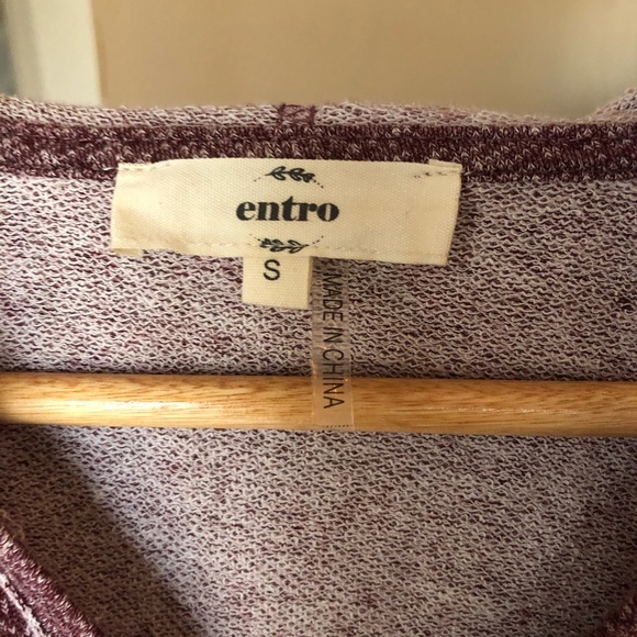 Entro Hoodie Sweatshirt with Fringe Sleeves Sz S - Picture 3 of 7